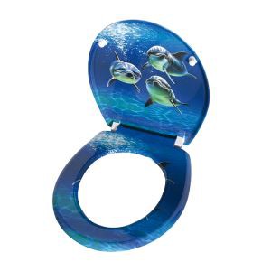 Bedruckter Toilettensitz mit Meeresthema